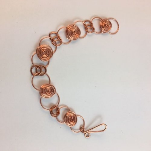 Karen Meador, Ph.D.'s Wire Roses Bracelet - , Contemporary Wire Jewelry, Coiling, Coiling Wire, Wire Coiling, wire roses bracelet